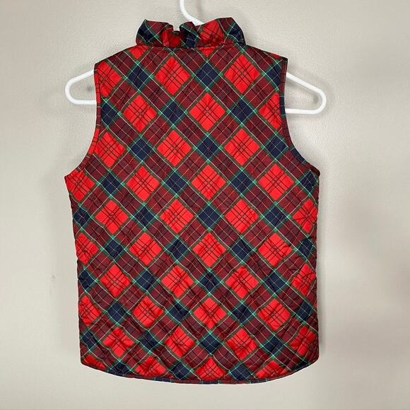 NWT Crown & Ivy Girls Plaid Puffer Vest Tartan Christmas Holiday Vest Red XL - Picture 8 of 10